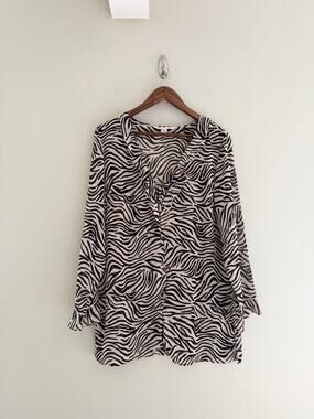 VICTORIA'S SECRET Vintage Zebra Print Sheer Robe Swim Cover Size Women's Large